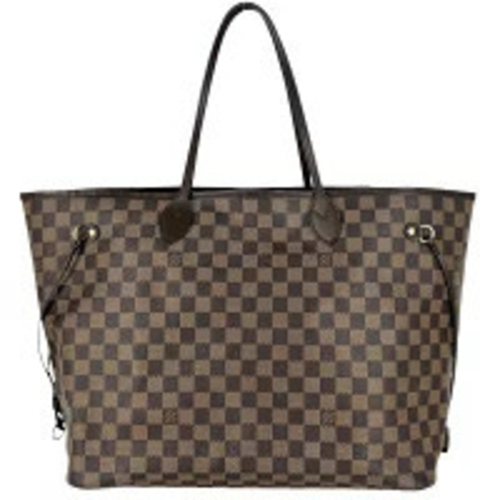 Louis Vuitton Neverfull Damier Canvas Tote Bag Brown
